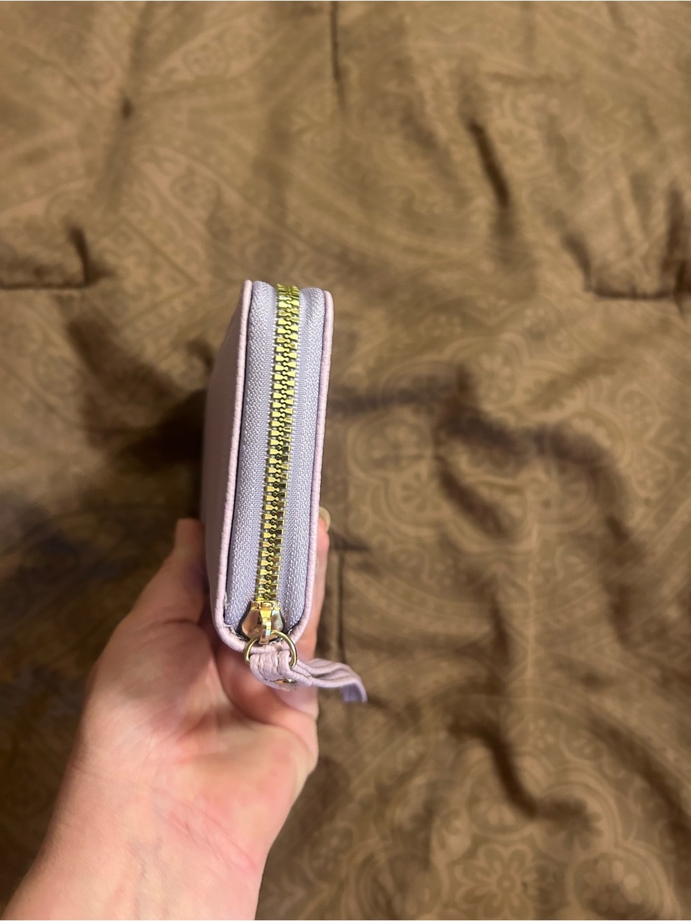 Lilac Stitch Zip Wristlet Wallet - Picture 3 of 8